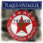 plaque émaillée texaco huile pour autos