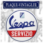 plaque émaillée vespa servizio 90cm