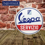 plaque émaillée vespa 90cm