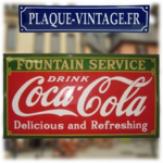 plaque émaillée Coca-cola fountain service xxl