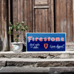 plaque émaillée Firestone pneus