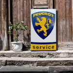 plaque émaillée peugeot logo