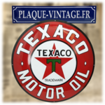 plaque émaillée texaco motor oil ronde xl