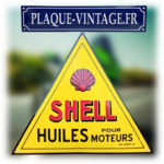 plaque émaillée logo huiles shell