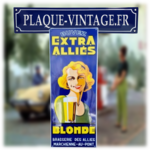 plaque émaillée publicitaire bière Extra allies