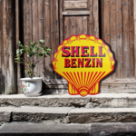 plaque émaillée shell coquille