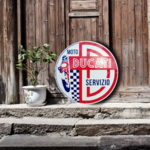 plaque émaillée Ducati moto servizio ronde