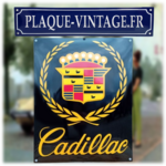 plaque émaillée logo Cadillac
