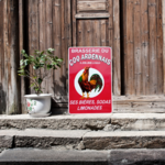 plaque émaillée le coq ardennais vintage