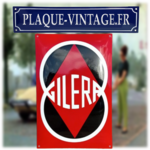 plaque émaillée logo Gilera
