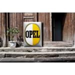 plaque émaillée publicitaire opel logo