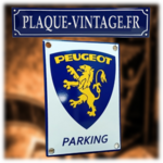 plaque émaillée peugeot parking only