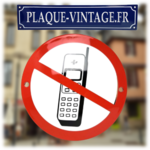 plaque émaillée téléphone portable interdit