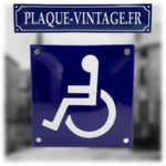 plaque émaillée réservé handicapés