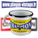 mug émaillé bougie Champion