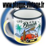 mug émaillé volkswagen combi at the beach