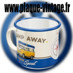mug émaillé vw combi camp away