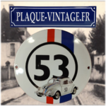 plaque émaillée volkswagen coccinelle ronde