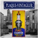 plaque émaillée bougies Champion vintage