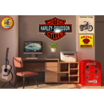 plaque émaillé harley davidson logo