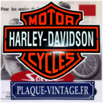plaque émaillée logo Harley davidson motorcycles