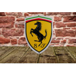 plaque émaillée découpée logo Ferrari