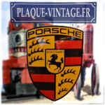 plaque émaillée Porsche stuttgart