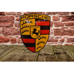 plaque émaillée découpée logo porsche