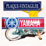 plaque émaillée Yamaha logo 75x20cm