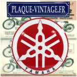 plaque émaillée ronde logo yamaha