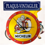 horloge émaillée Michelin Bibendum moto