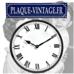 horloge émaillée chiffres romains noir