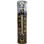 thermomètre émaillé rétro noir et or