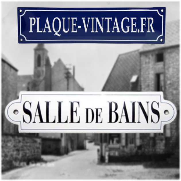 Plaque De Porte émaillée "Salle D'attente" - Déco Métal Blanc Vintage Pour Bureau