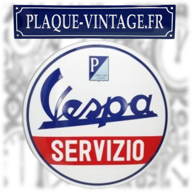 Plaque Métal Vespa Vintage – Italie 1970 – Pin-Up – 17,5 X 11,5 Cm (Occasion)