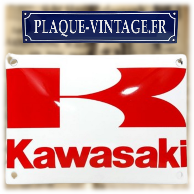 Plaque décorative Kawasaki 25x50 cm – pièce moto, scooter