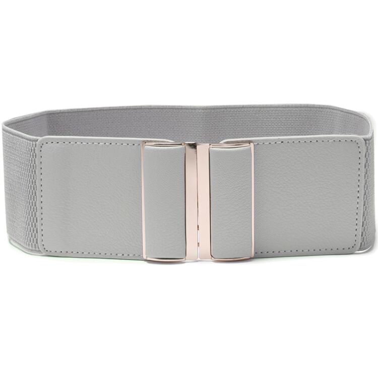 Ceinture femme large élastique taille grise