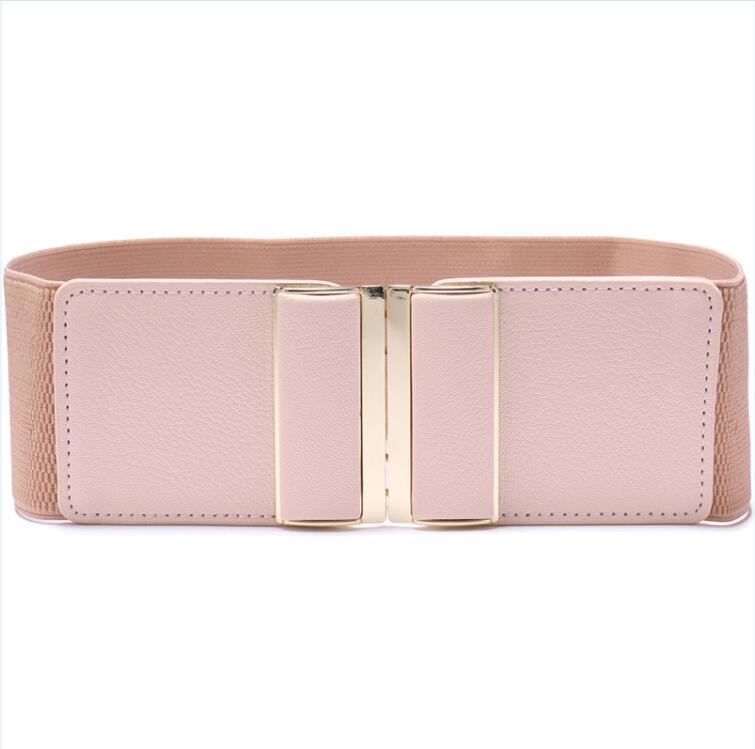 Ceinture femme large élastique taille rose