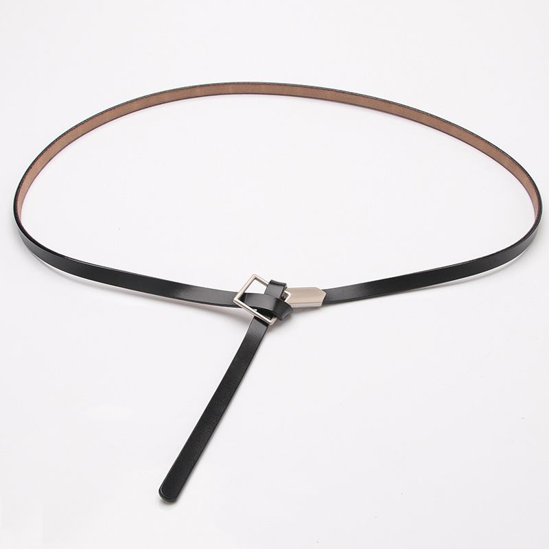 ceinture fine cuir femme taille noir