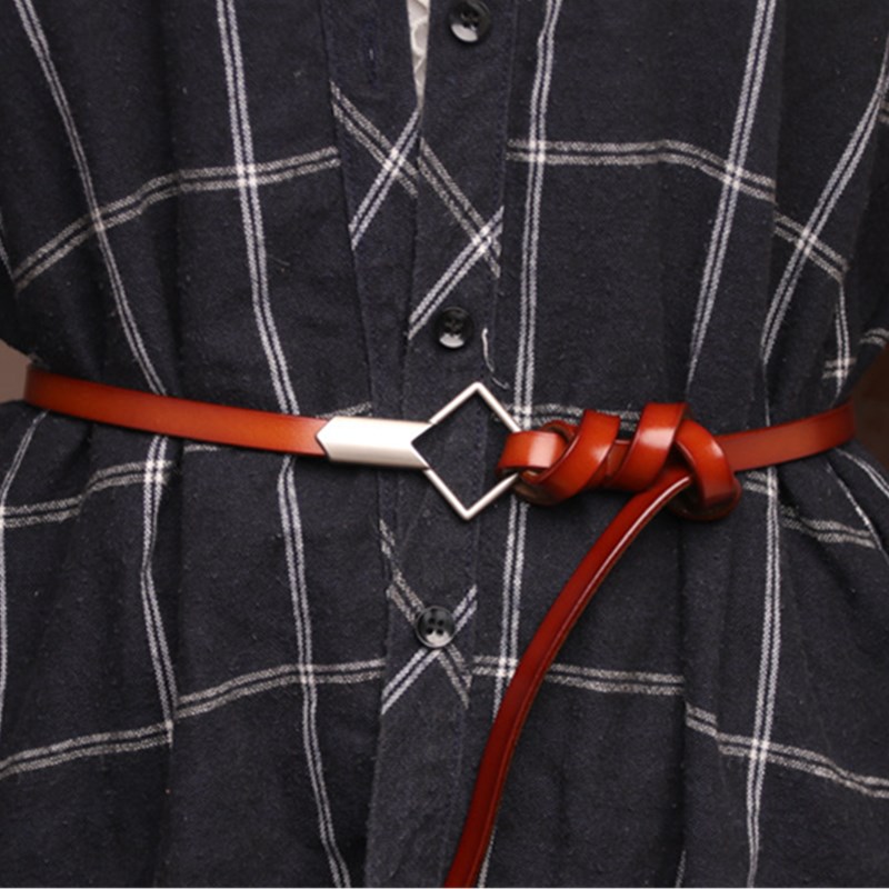 ceinture fine cuir femme taille rouge
