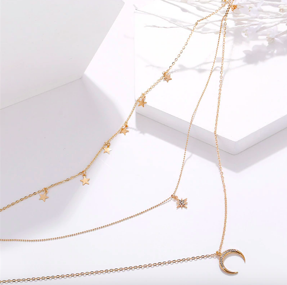 collier multi rangs or lune étoile femme bijou fantaisie pas cher original la selection parisienne 4