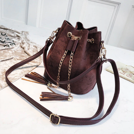 sac sceau effet daim marron brun pas cher la selection parisienne