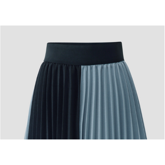 jupe plissée mi longue bicolore orignale noire et bleu femme automne la selection parisienne taille unique