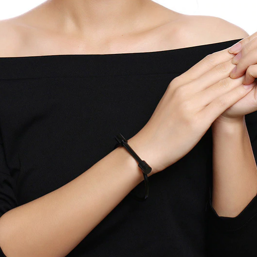 bracelet jonc vis la selection parisienne acier inoxydable plaqué noir