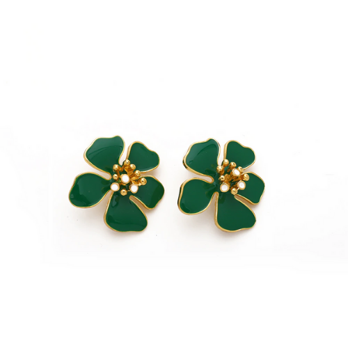 petites boucles doreilles florales vertes bohème chic originales bijou fantaisie pas cher