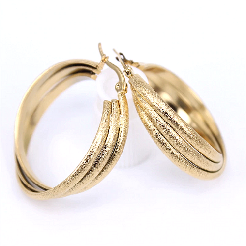 créoles triples plates or gold 3 acier inoxydable à bijoux femme en ligne pas cher cadeau