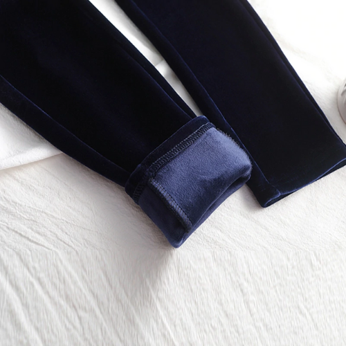 legging velours bleu pantalon femme tendance confortable en ligne 2
