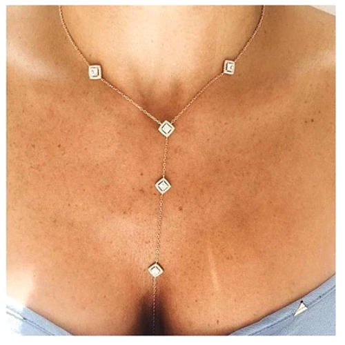 collier sautoir argent zircon cubique chic soirée décolleté bijou fantaisie femme en ligne
