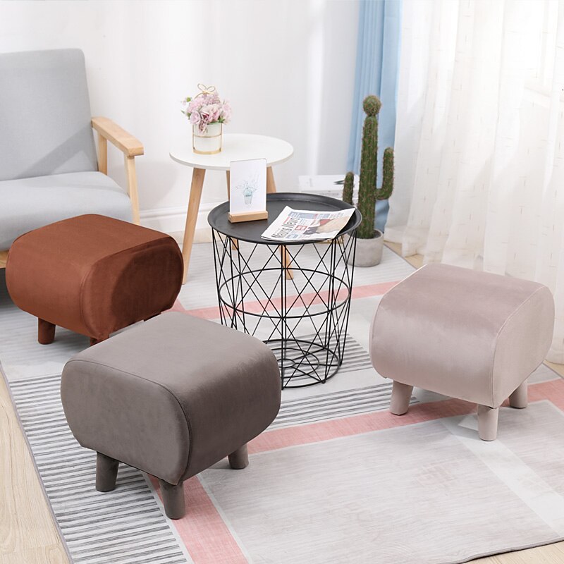 Nordique-m-nage-bois-massif-tabouret-carr-changement-de-chaussure-tabouret-flanelle-tissu-arrondi-conception-portante