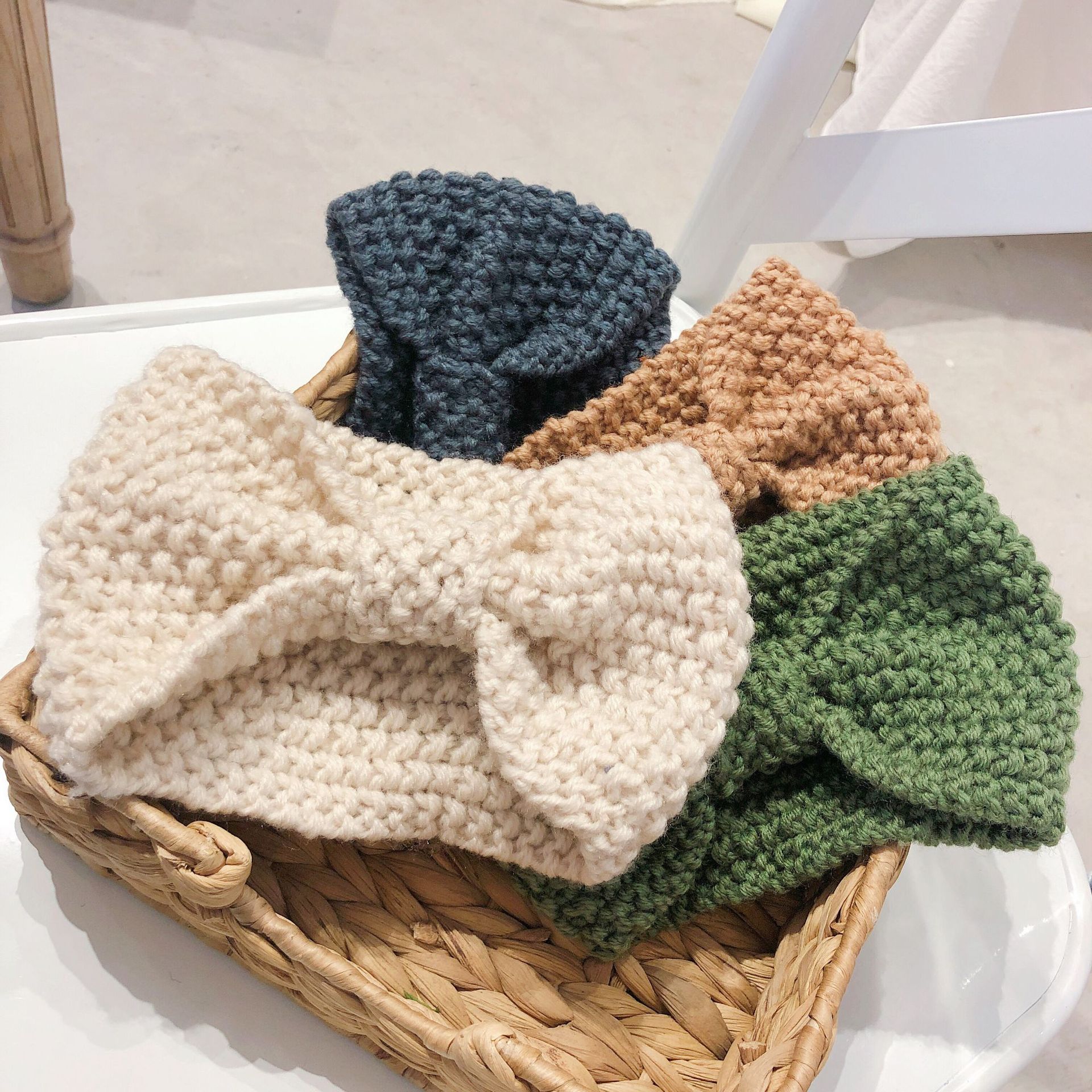 Bandeau-en-laine-solide-r-chauffant-le-Crochet-bandeau-avec-n-ud-papillon-pour-femmes-et